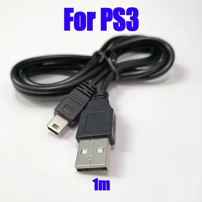 1PC 0.8m 1m 1.5m 1.8m 3m USB chargeur d'alimentation câble de chargement pour Playstation 3 pour PS3 contrôleur accessoires noir