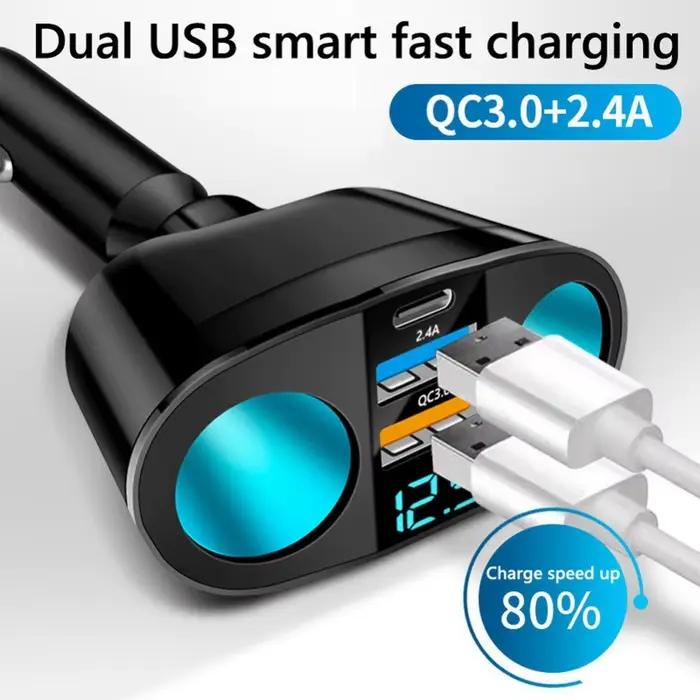 Adaptateur de chargeur de voiture à 3 Ports