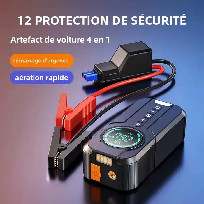 Chargeur portable tout-en-un batterie externe professionnelle démarreur de voiture avec pompe à air 150 PSI pour femmes et hommes voyage randonnée sécurité routière