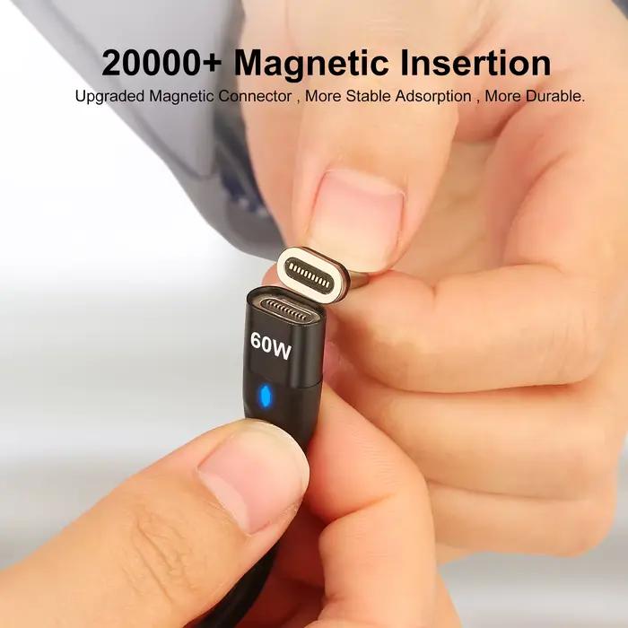 Câble de charge rapide magnétique USB C vers VopeC pour iPhone et Samsung