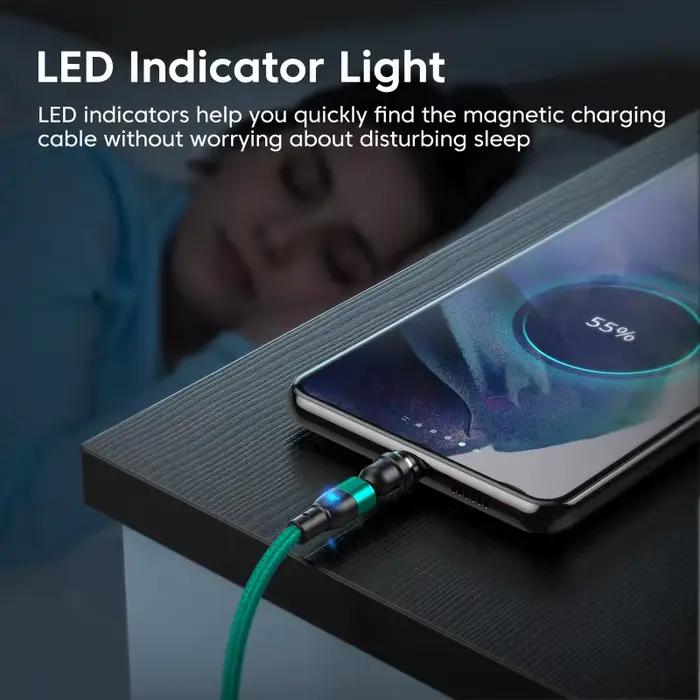 Câble de chargement magnétique AUFU en aluminium et nylon, 1m à 3m, Micro-USB et Type C, multicolore pour iPhone et autres smartphones occasions spéciales