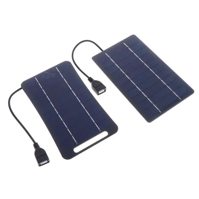 Chargeur solaire portable 2W USB C à charge rapide pour téléphone, camping, randonnée, usage d'urgence