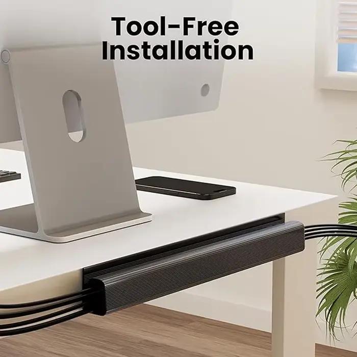 [F] 40cm/15.75inch Bande de gestion de câbles sous le bureau en PVC