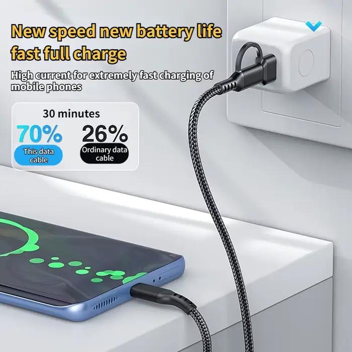 Câble de charge rapide 2-en-1 USB-C vers USB-C 60W