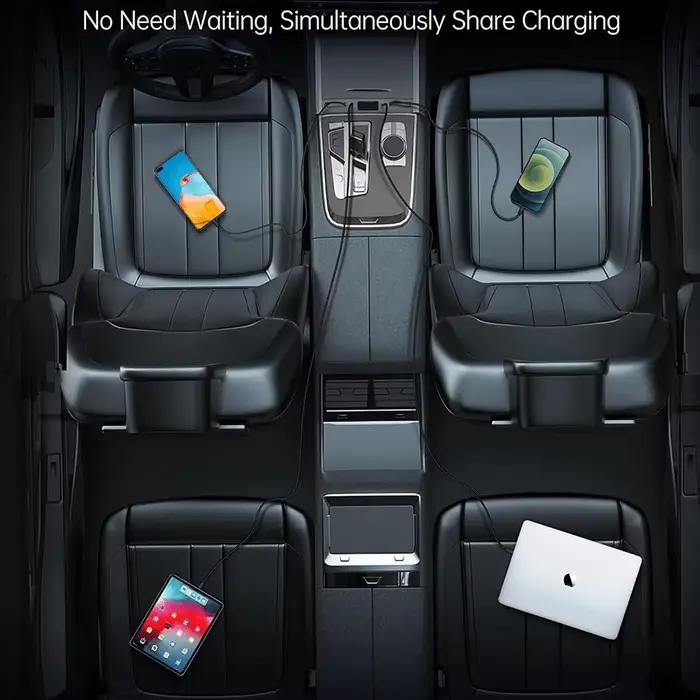 Airies chargeur de voiture USB C 4 ports pour iPhone et iPad