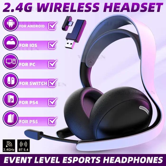 【2.4G sans fil/filaire/BT】 casque de jeu pour PS5/PS4/PC eSports