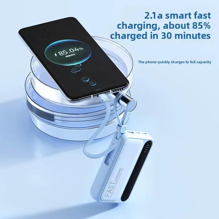 Batterie externe 10000mAh 20000mAh grande capacité avec câbles intégrés