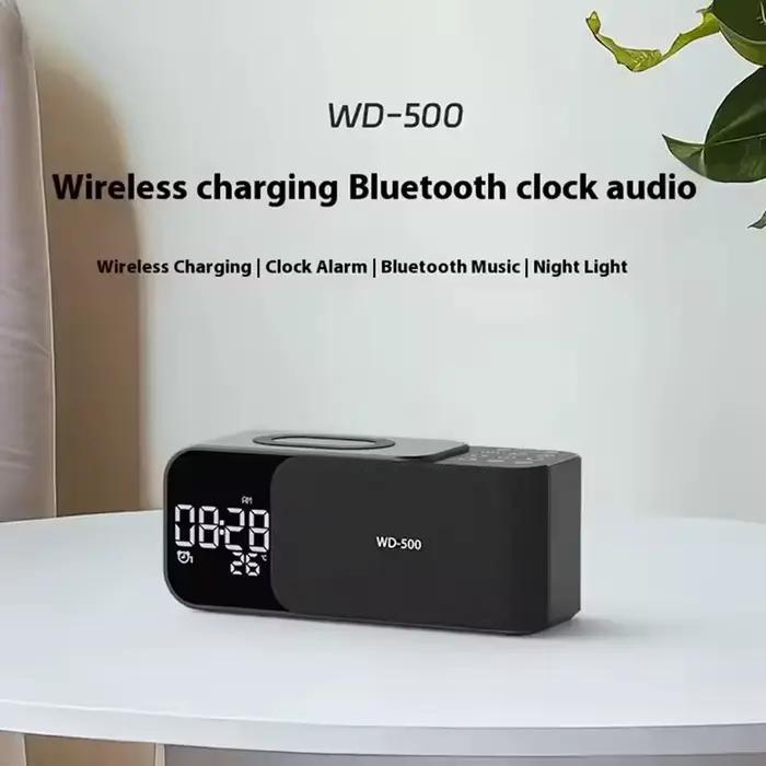 15W charge sans fil double réveil maison haut-parleur Bluetooth avec veilleuse