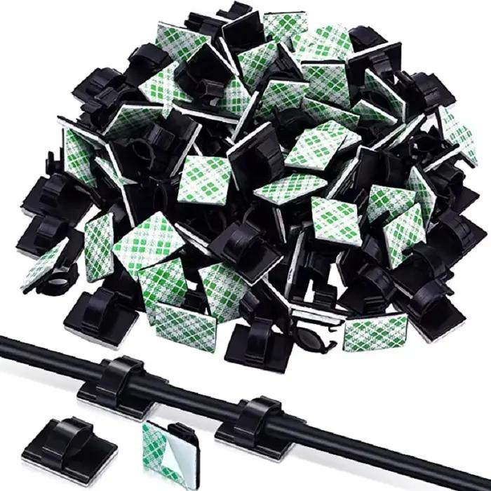 Pinces de gestion des câbles en plastique pour bureau, poste de travail, organisation de câbles USB, ligne de données, enrouleur de canettes, blanc, rouge, noir, vert