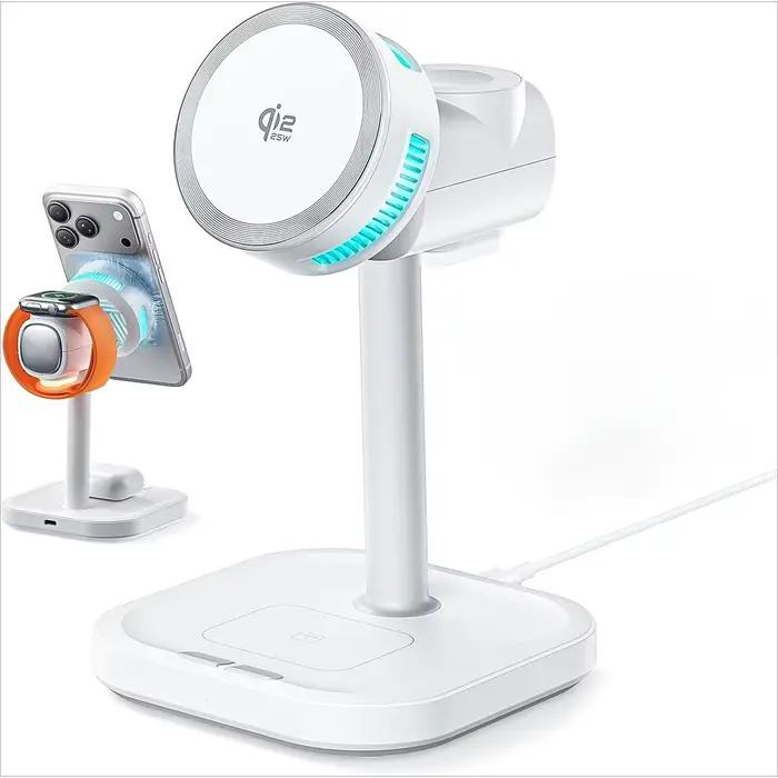 Station de charge sans fil magnétique 4-en-1 TEC Cooling Qi2.2 25W avec veilleuse