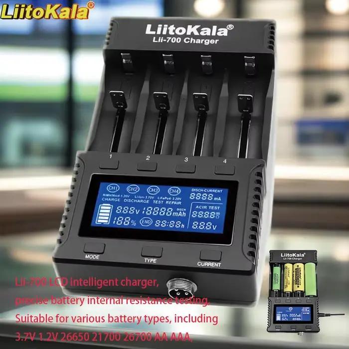 Liitokala nouveau chargeur intelligent Lii-700 LCD 3.7 V/1.2 V 18650/26650/16340/18500