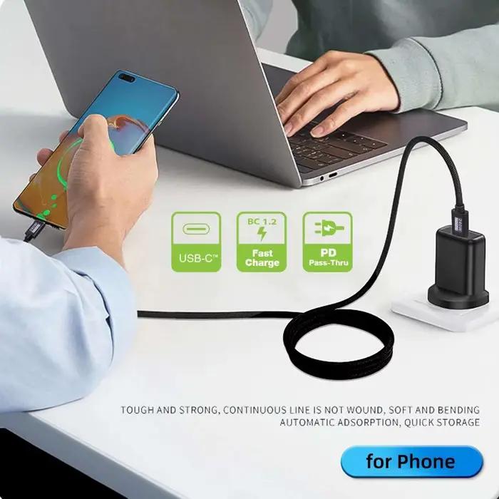 Câble USB-C vers Type-C 3.2 Gen2 20 Gbps 48V 5A 240W pour charge rapide et transfert de données haute vitesse 0.2m à 2m noir pour appareils intelligents et ordinateurs