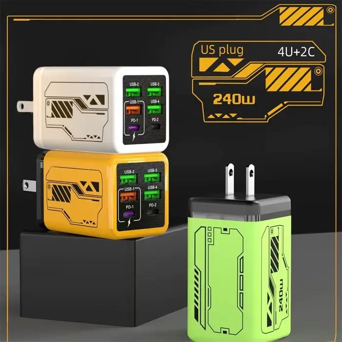 Chargeur USB C 240W à 6 ports