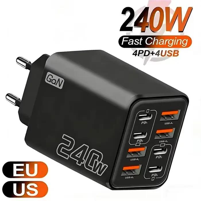 Chargeur USB C GaN 240W 8 en 1