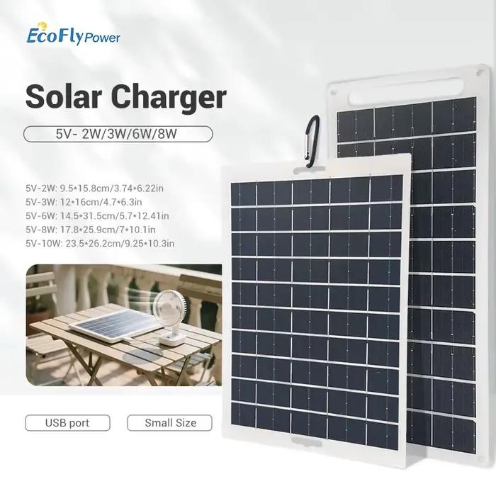 Chargeur solaire USB 5V 2W/3W/6W/8W/10W
