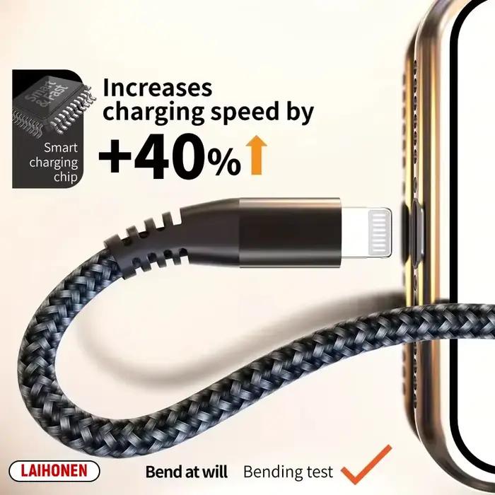 LAIHONEN pour iPhone 14 13 12 certifié MFI Type c vers Lightning câble de charge rapide pour iPad