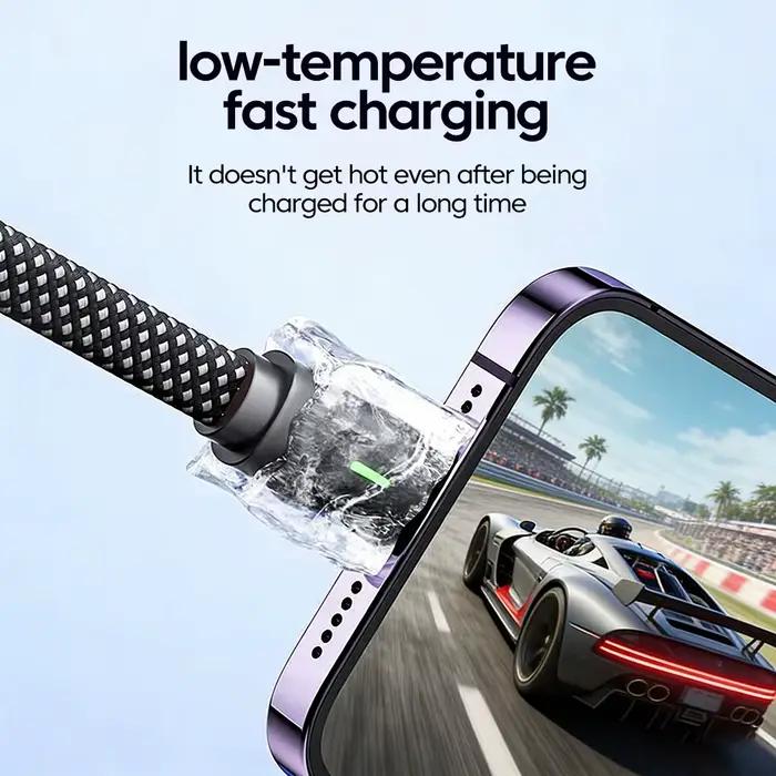 Câble de données plat en forme de L 100W Type C vers Type c, charge rapide pour iPhone 17 16 15 Huawei OPPO Honor