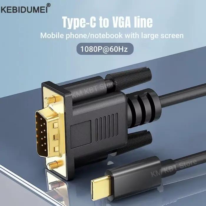 Câble adaptateur USB C vers DVI 1080P USB Type C 3.1 vers VGA