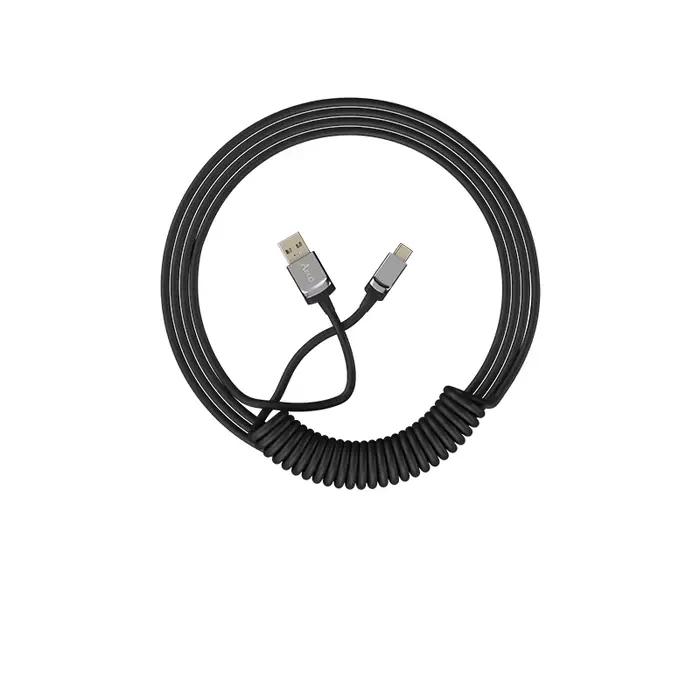 Akko – câble d'extension enroulé personnalisé USB type-c rétractable, câble sprial à ressort hélicoïdal pour clavier mécanique 1.5M