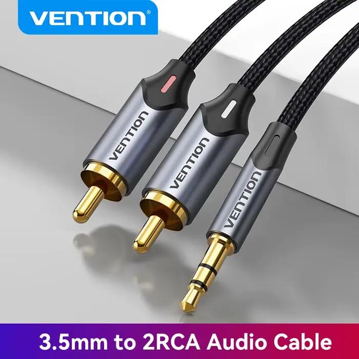 Câble Audio 3.5mm à 2RCA de Vention Compatible avec Smartphones, Amplificateurs, Télévisions et Autres Appareils Électroniques Occasions Spéciales