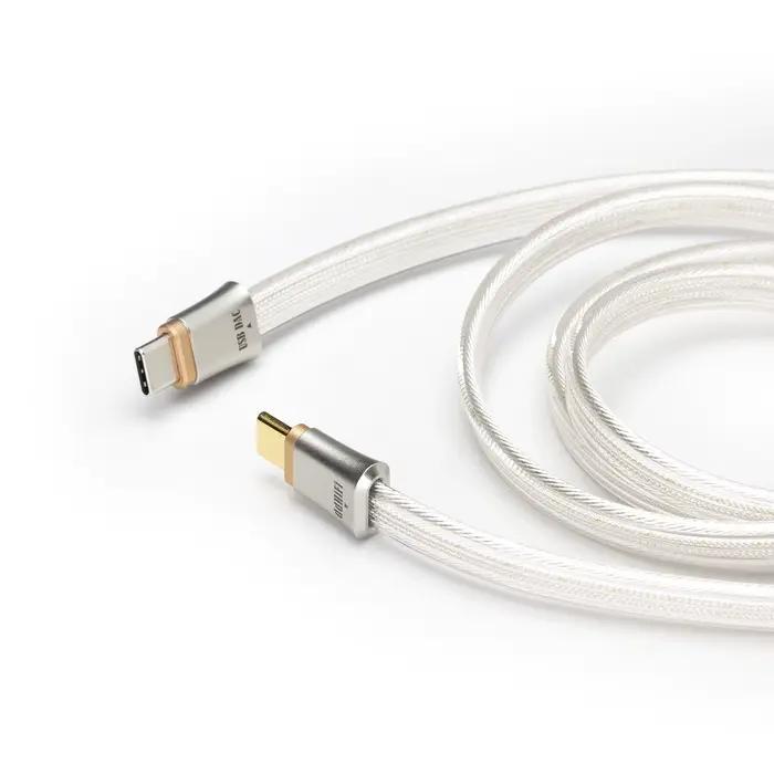 Câble de signal numérique DDHiFi TC19 en argent pur avec coque de blindage sans couture en métal CNC pour expérience sonore supérieure et prise ergonomique incurvée pour smartphone tablette et ordinateur
