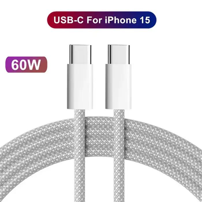 Câble USB C pour Apple iPhone 17 16 15 Pro Max PD 60W