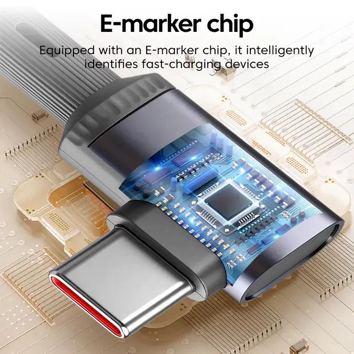 Câble de données à ressort flexible Type C/USB 100W