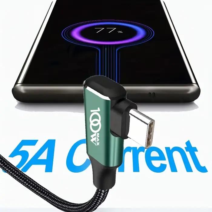 Câble de charge rapide Type-C vers Type-C vert 100W