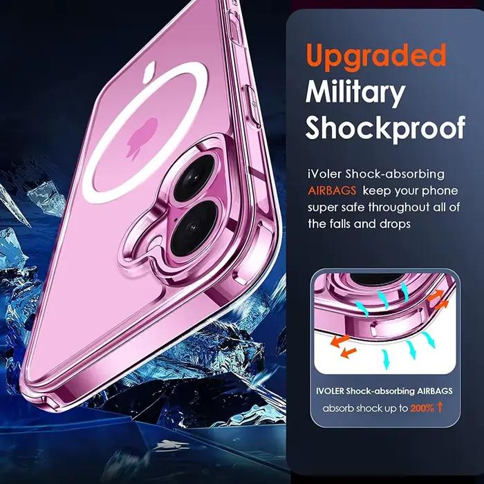 Coque Magnétique Sans Fil Transparente Compatible avec iPhone 11 12 13 14 15 16 17 Occasions Spéciales Protection Invisible Élégante