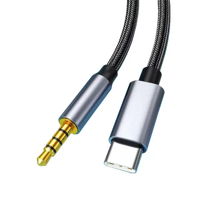 Câble adaptateur de connexion Audio AUX USB Type C à 3.5mm, pour haut-parleur de voiture, écouteurs, double prise, câble Audio Android avec Port de Type C