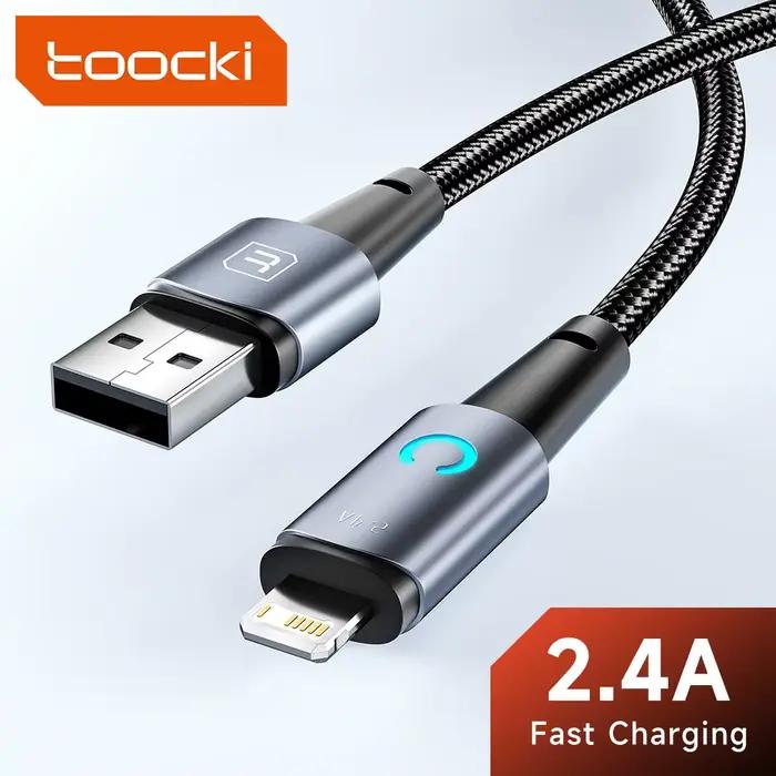 Toocki USB Lightning Câble pour Iphone 14 13 12 11 Pro Max 8 7 plus Led Chargeur
