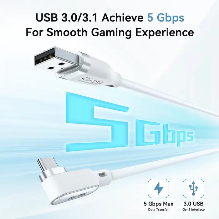 AMVR 16FT VR lien câble type-c USB avec Port de charge rapide séparé pour Meta Quest 3/3S/ Quest2 Pico4 Steam VR PCVR accessoires