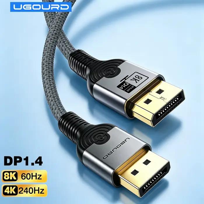 Câble DisplayPort 1.4 8K@60Hz 4K@240Hz UGOURD Tressé pour Moniteur de Jeu Ordinateur Portable Téléviseur Occasions Spéciales