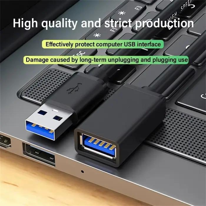 Câble d'extension USB3.0 mâle vers femelle, câble de transfert de données 5 Gbps pour ordinateur portable, PC, disque dur, TV, câble de données haute vitesse USB3.0