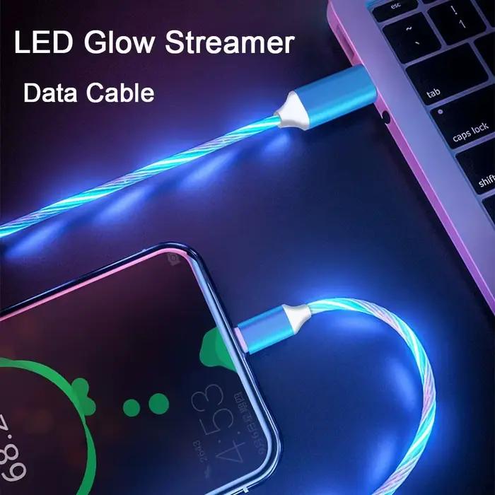Fil de charge avec lumière LED pour téléphone portable