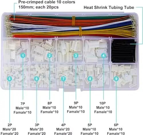 Connecteur PicoBlade Molex mâle-femelle de 1.25mm avec câbles pré-épilés 28AWG pour projets électroniques de bricolage