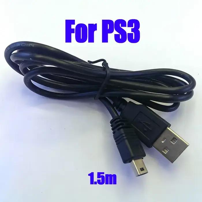 1PC 0.8m 1m 1.5m 1.8m 3m USB chargeur d'alimentation câble de chargement pour Playstation 3 pour PS3 contrôleur accessoires noir