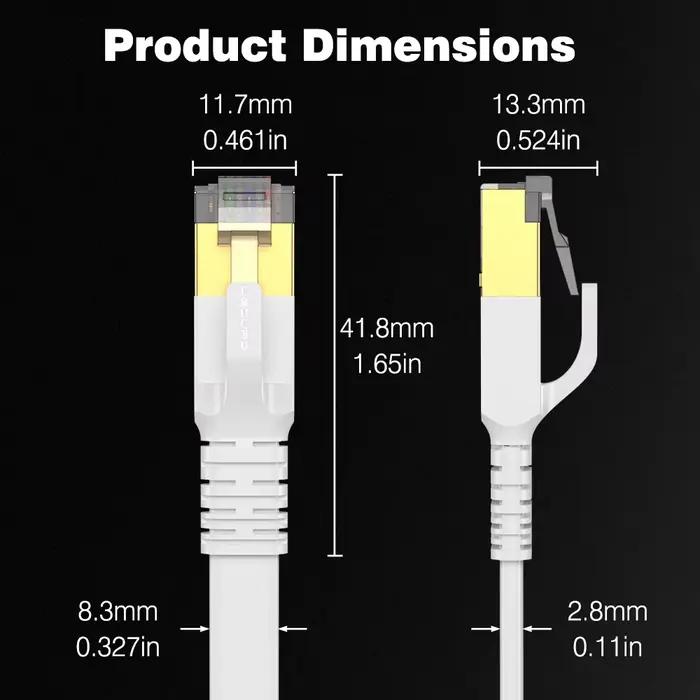 Nouveau câble Ethernet Cat8 blanc 40 Gbps