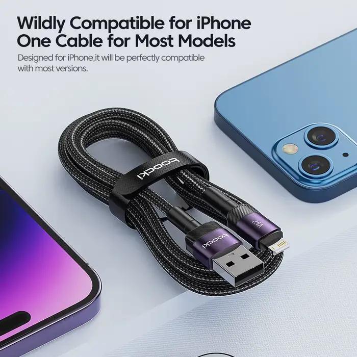 Toocki câble USB pour iPhone 14 13 12 Pro Max X XS XR 8 7 Plus iPad chargeur de charge rapide