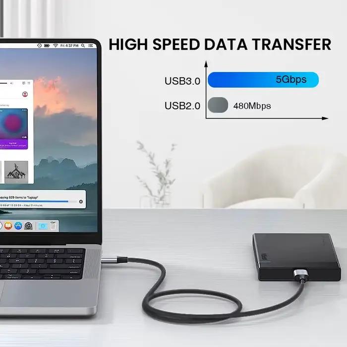NIERBO USB C à Micro B Cordon Câbles de Disque Dur Tressé USB 3.0 Type C Mâle
