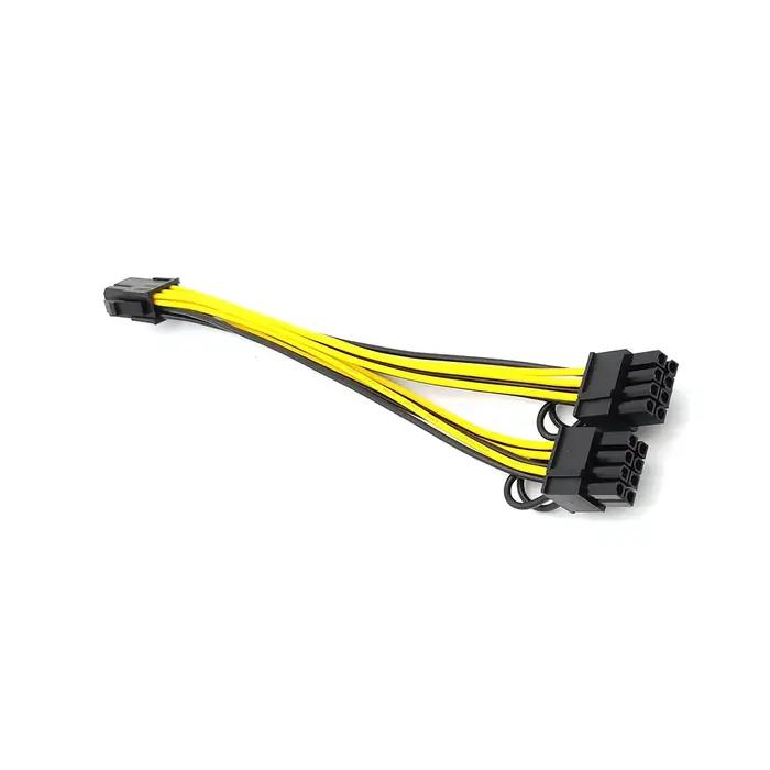 Câble d'alimentation PCI Express vers double PCIE 8 6 plus 2 broches pour carte graphique 6 broches polyvalent court 20 cm pour joueurs graphistes et professionnels