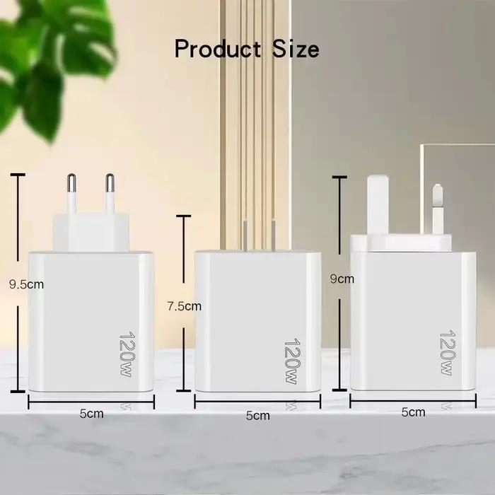 Chargeur mural USB C multi-ports 120W PD Type C pour iPhone Samsung Xiaomi Huawei chargeur rapide prise UE US UK occassions spéciales