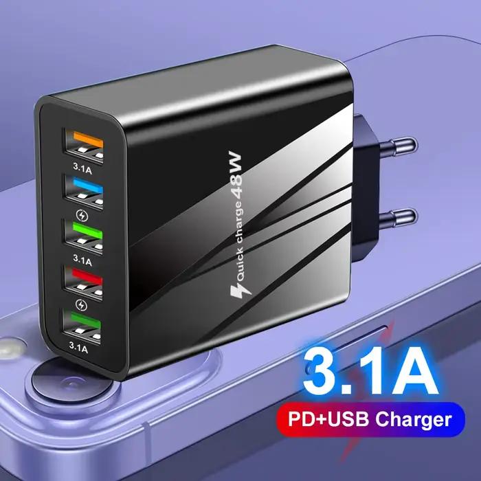 Chargeur USB 48W Charge rapide QC 3.0 adaptateur