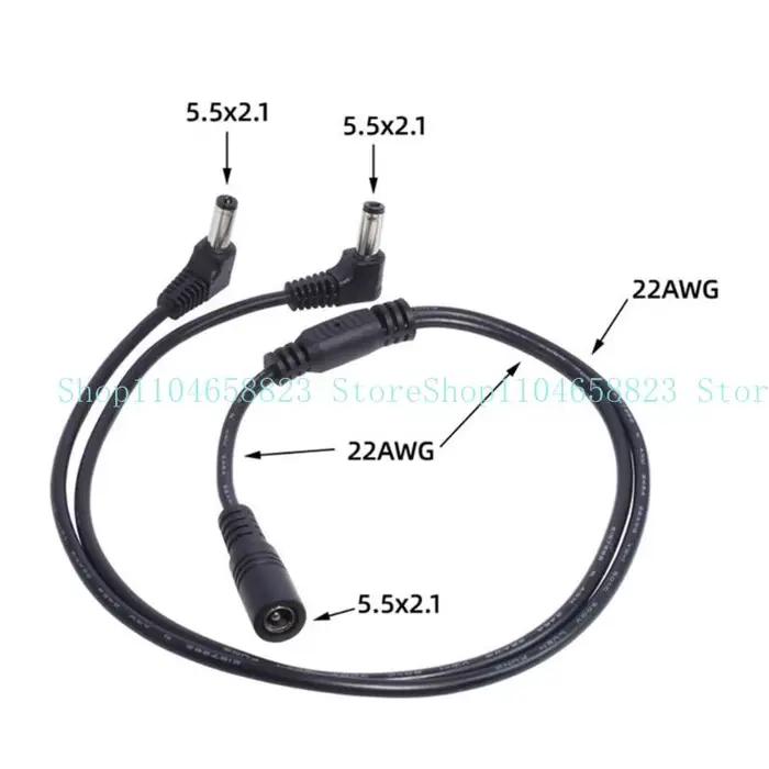 652F 12V 1 FEMELLE 2 MALAGE MALE Y Câble séparateur 5.5x2.1 mm Cordon d'alimentation pour CCTV
