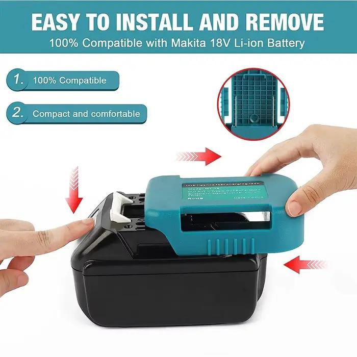 Pour Makita 18V avec USB avec support de batterie type-c