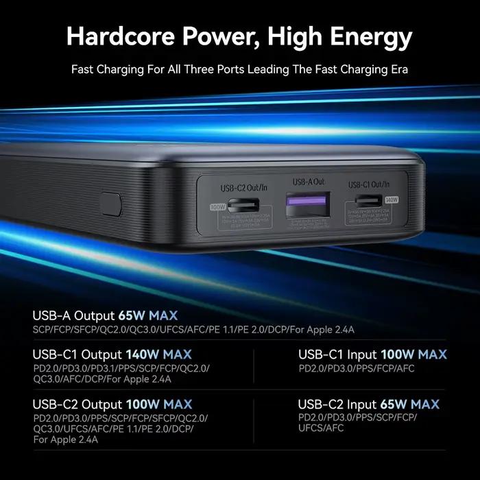 Zime Z5 145W PowerBank 25000mAh PD charge rapide chargeur Portable haute watts pour ordinateurs portables et téléphones