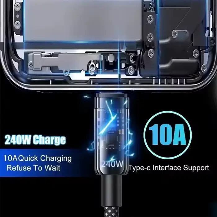 Câble de chargement USB vers Type C rapide avec LED pour Samsung Xiaomi Huawei chargeur de téléphone occasions spéciales