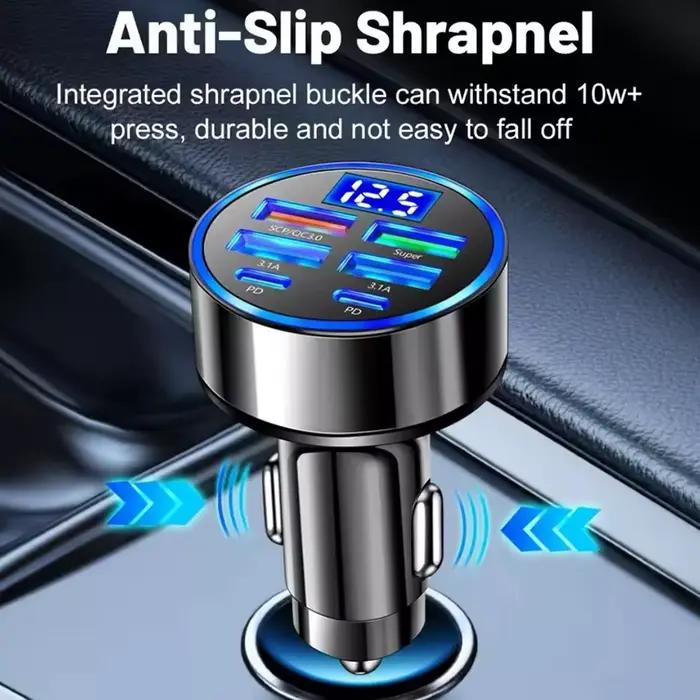 Chargeur de voiture Super Rapide à 4 ports 100W pour téléphone portable station de recharge de véhicule grande vitesse avec plusieurs appareils recharge rapide sécurisé pour usage quotidien et voyages