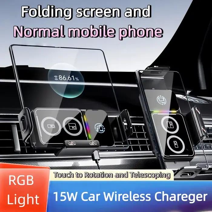 Support de charge sans fil universel pour téléphone de voiture 360 °