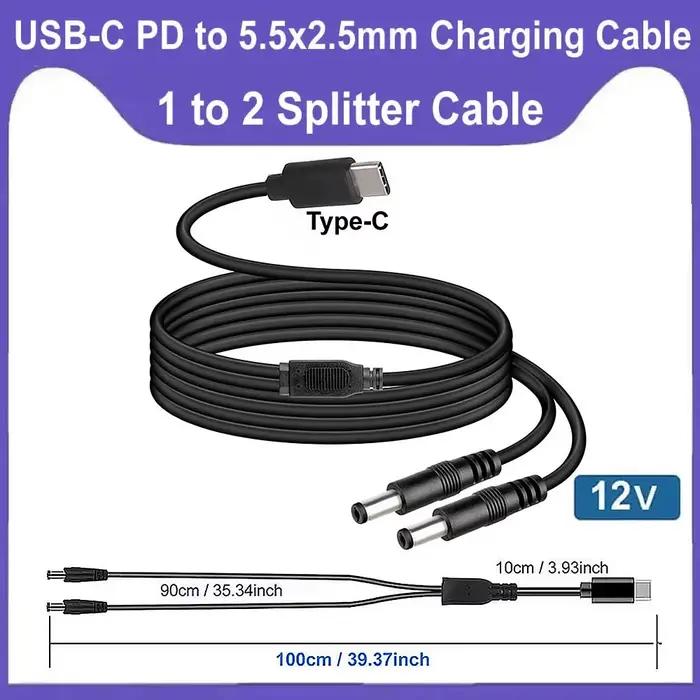 Câble répartiteur USB C vers DC 12V 3A